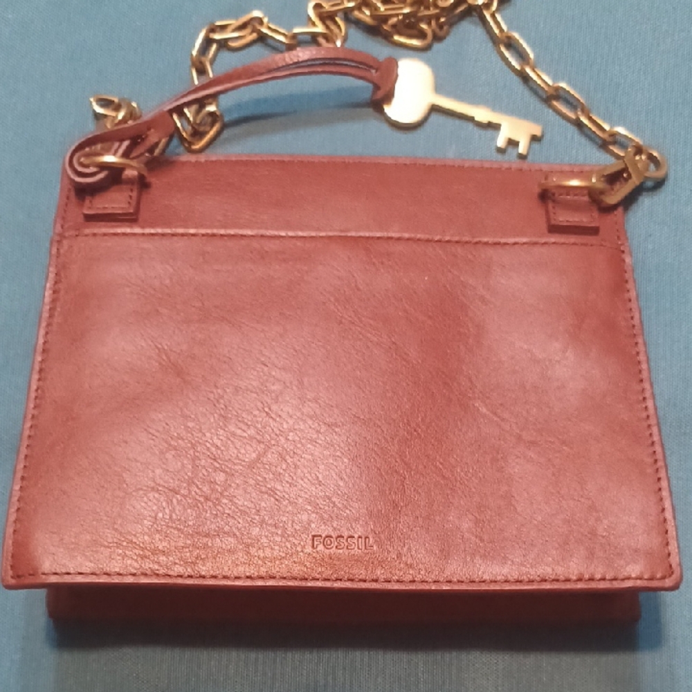 NEW Fossil Brown Cow Hide Leather Bag - Picture 3 of 7